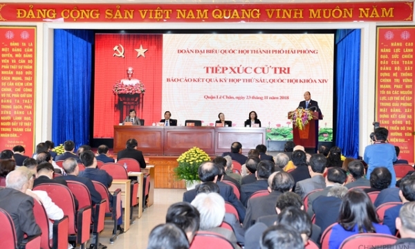Thủ tướng Chính phủ tiếp xúc cử tri quận Lê Chân, TP. Hải Phòng